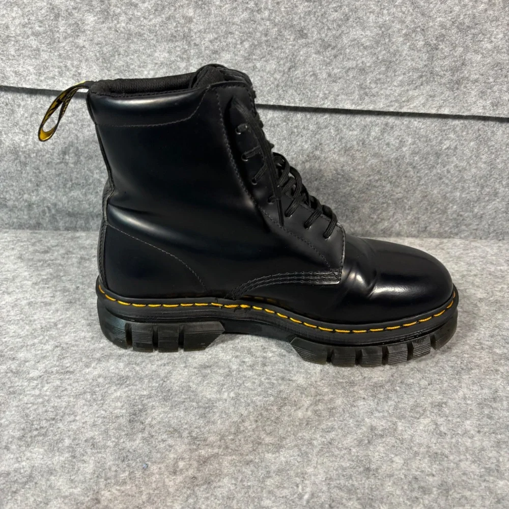 Dr. Martens Rikard Boots‎ Mens 9 Women 10 Black Leather Platform Ankle Combat